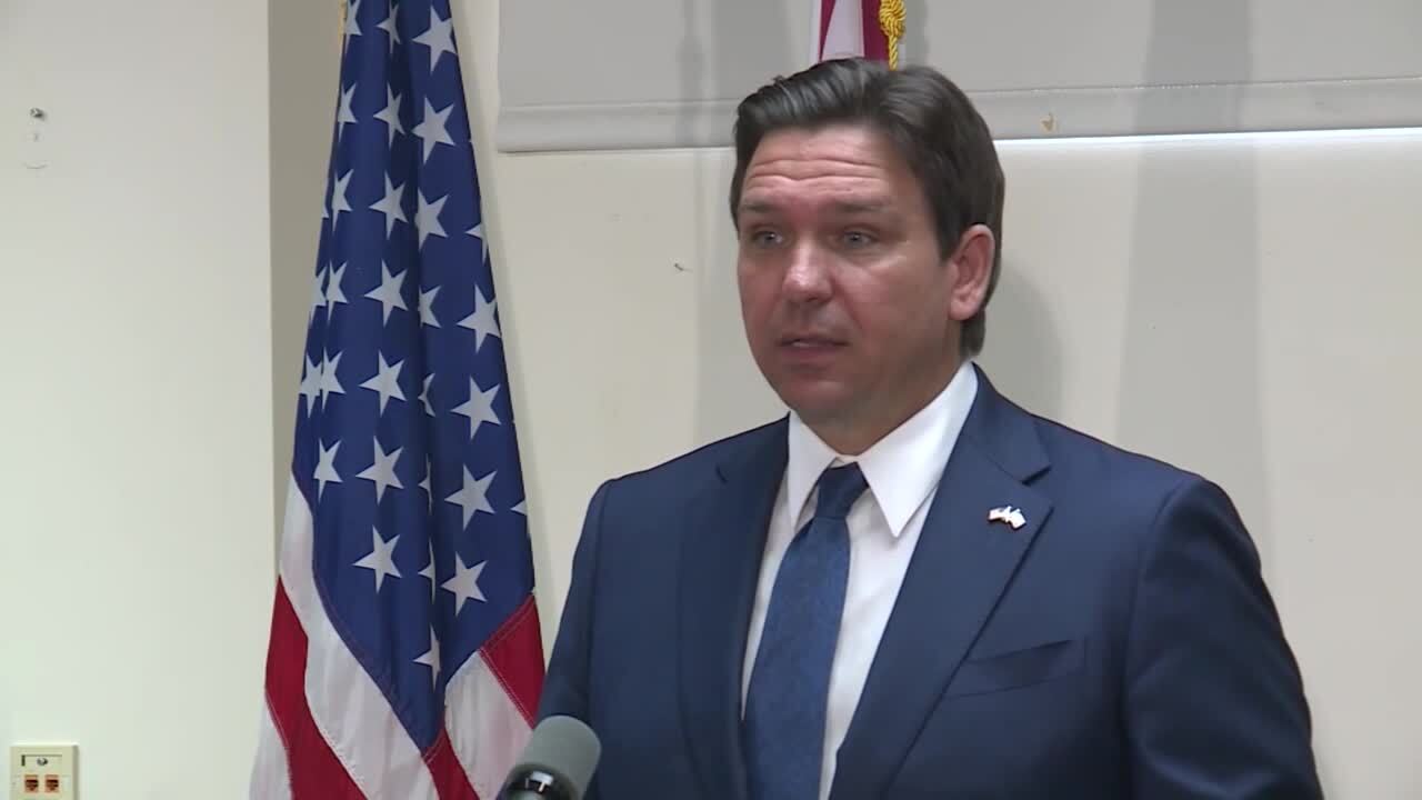 Florida Gov. Ron DeSantis speaks at a news conference at the Palm Beach Police Department on Feb. 29, 2024.jpg